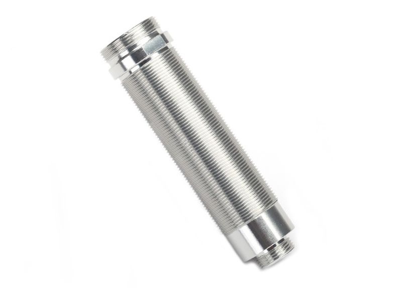 Dämpfergehäuse GTR, 64mm silber Alu vo Gewinde 8452
