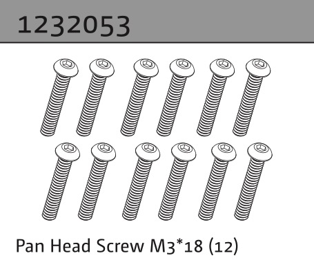 Absima Linsenkopfschraube M3*18 (10) 1232053