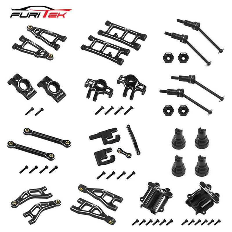 FURITEK Alumina Speed-Ultimate-Ugrade-Kit schwarz für 1/18 ARRMA Typhon und Granite Grom FUR-2624