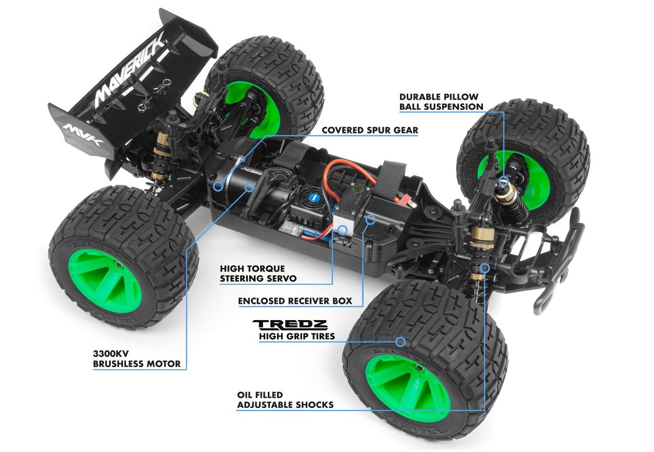 Maverick Quantum XT Flux 80A Silver RTR 1/10 Brushless Truggy 150208