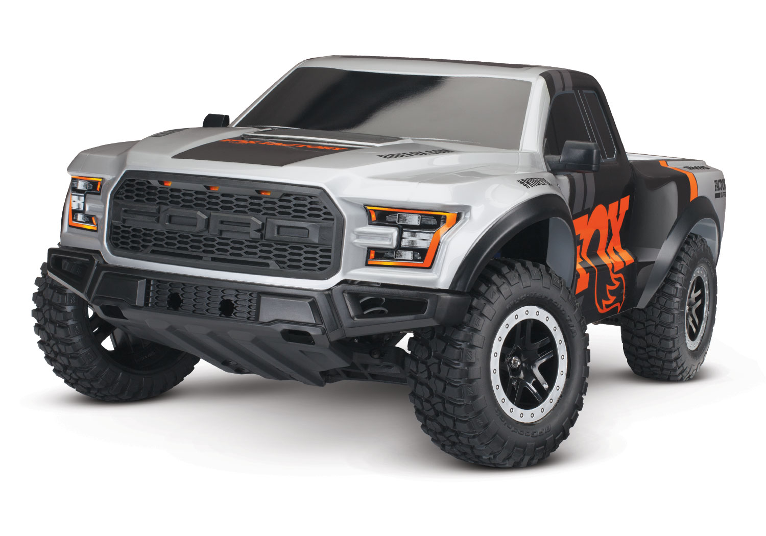 Traxxas Ford F-150 Raptor FOX 1/10 2WD Pickup-Truck RTR Brushed + Akku + 4A USB-C Lader & Clipless 58094-8 - Abbildung 1