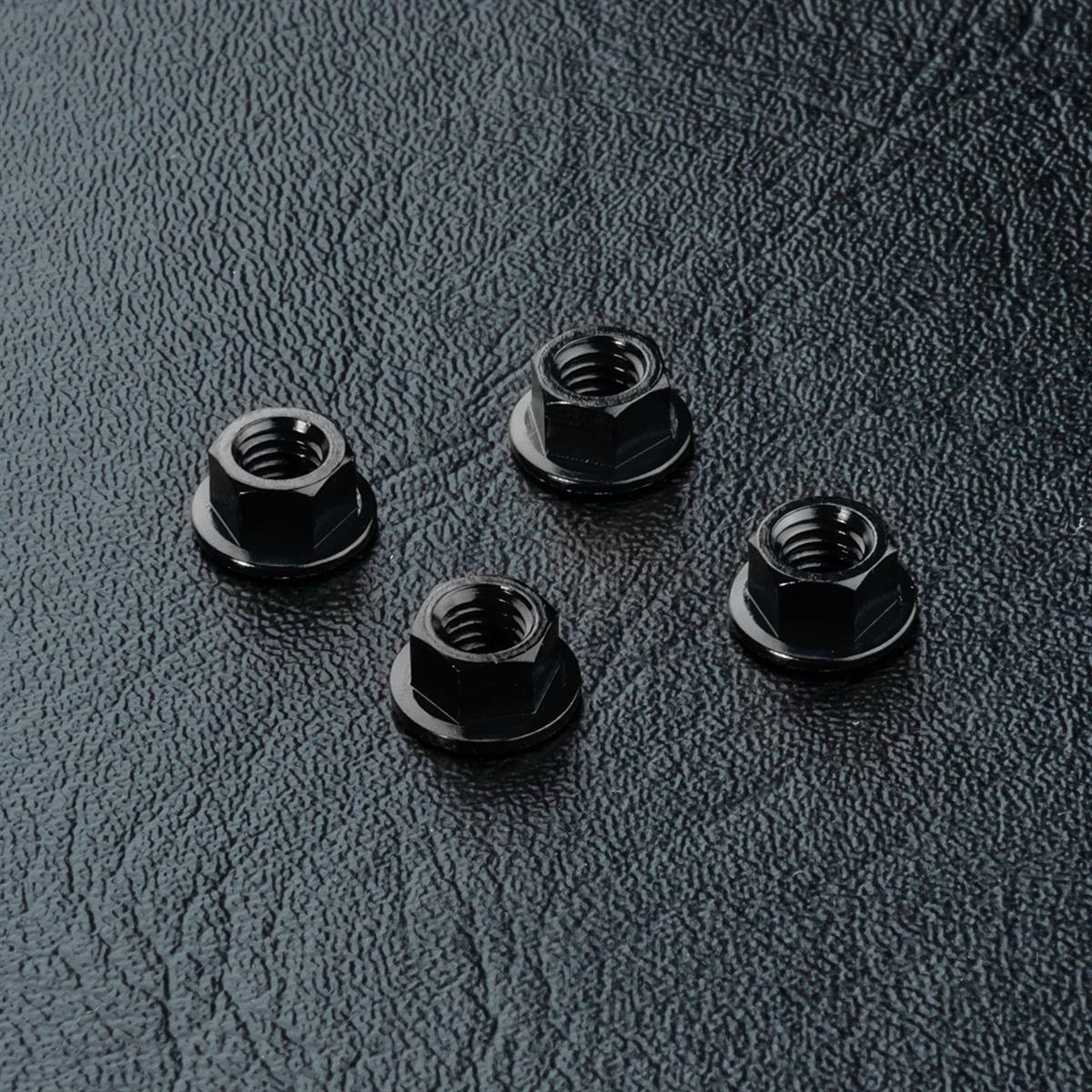820001BK Radmutter mit Flansch Alu schwarz (4 Stück)