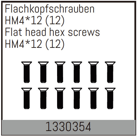 Absima Flachkopfschrauben mit Feingewinde HM4*12 (12 St.) 1330354