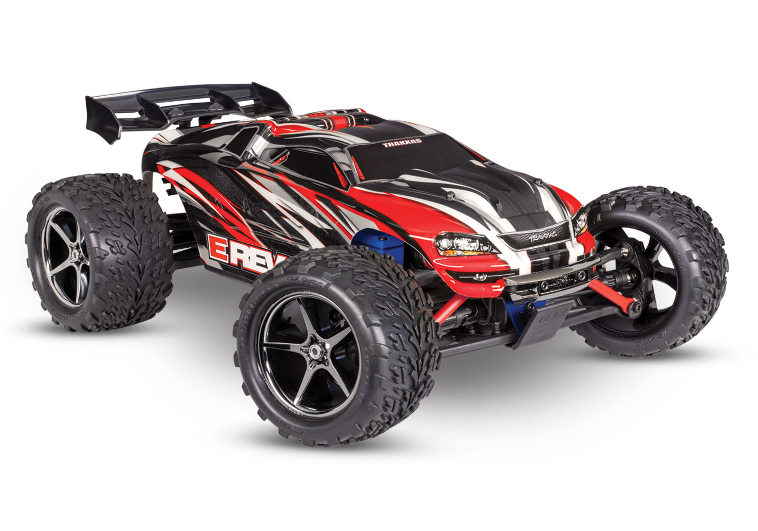 Traxxas E-Revo 4x4 Rot RTR 1/16 Brushed +Akku & USB-C Lader 71054-8 - Abbildung 1