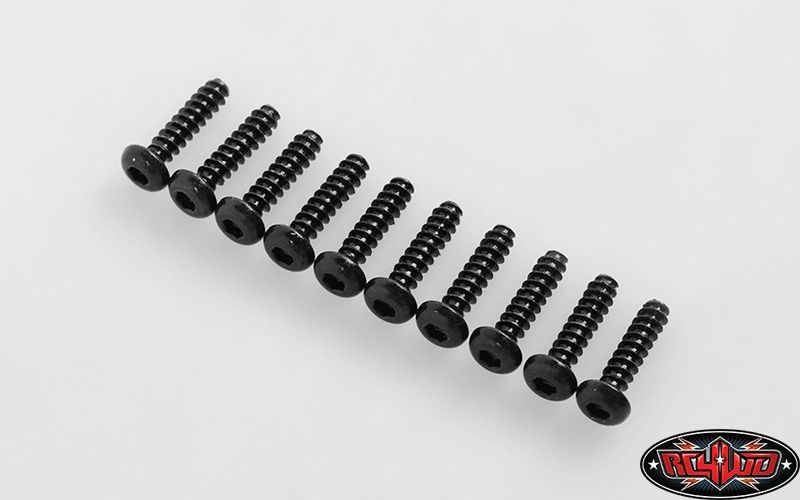 RC4WD Button Head Self Tapping Screws M3 X 12mm (Black) Z-S1691