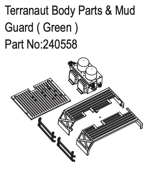 Hobby Plus Terranaut Body Parts & Mud Guard ( Green ) 240558