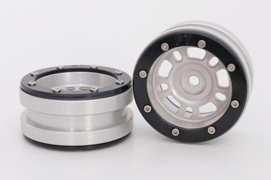 Metsafil Beadlock Wheels PT- Distractor Silber/Schwarz 1.9 (2 St.)  MT0040SB