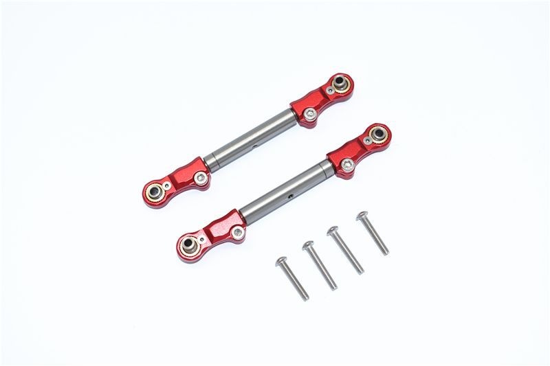 GPM Alum. Kugelpfannen mit Edelstahl Spurstangen Lenkung rot Traxxas MAXX