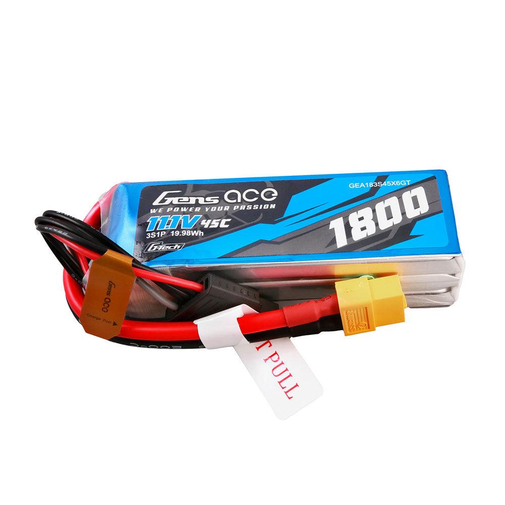 Gens Ace G-Tech 1800mAh 11.1V 45C 3S1P Lipo Akku Pack mit XT60 Stecker GEA183S45X6GT