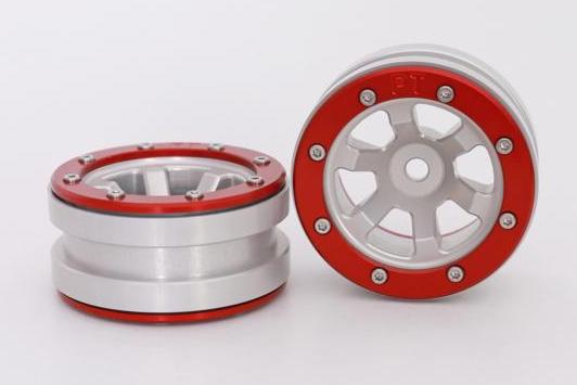 Metsafil Beadlock Wheels PT- Claw Silber/Rot 1.9 (2 St.)  MT0060SR