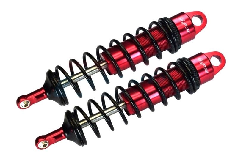 GPM Alum. 6061-T6 Dämpfer 143mm, 6mm Dämpferstange hi. rot Traxxas Sledge