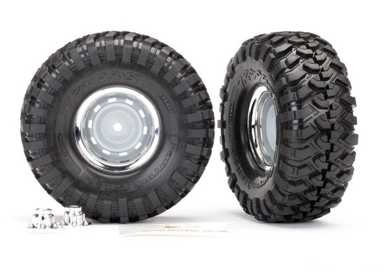 Traxxas 8166 Refen auf Felgen 1.9 chrom (2) für 8255A extended stub axle