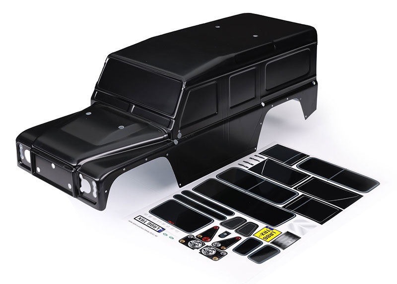 Traxxas Karosserie Land Rover Defender schwarz mit Aufkleber TRX-4** 8011-BLK