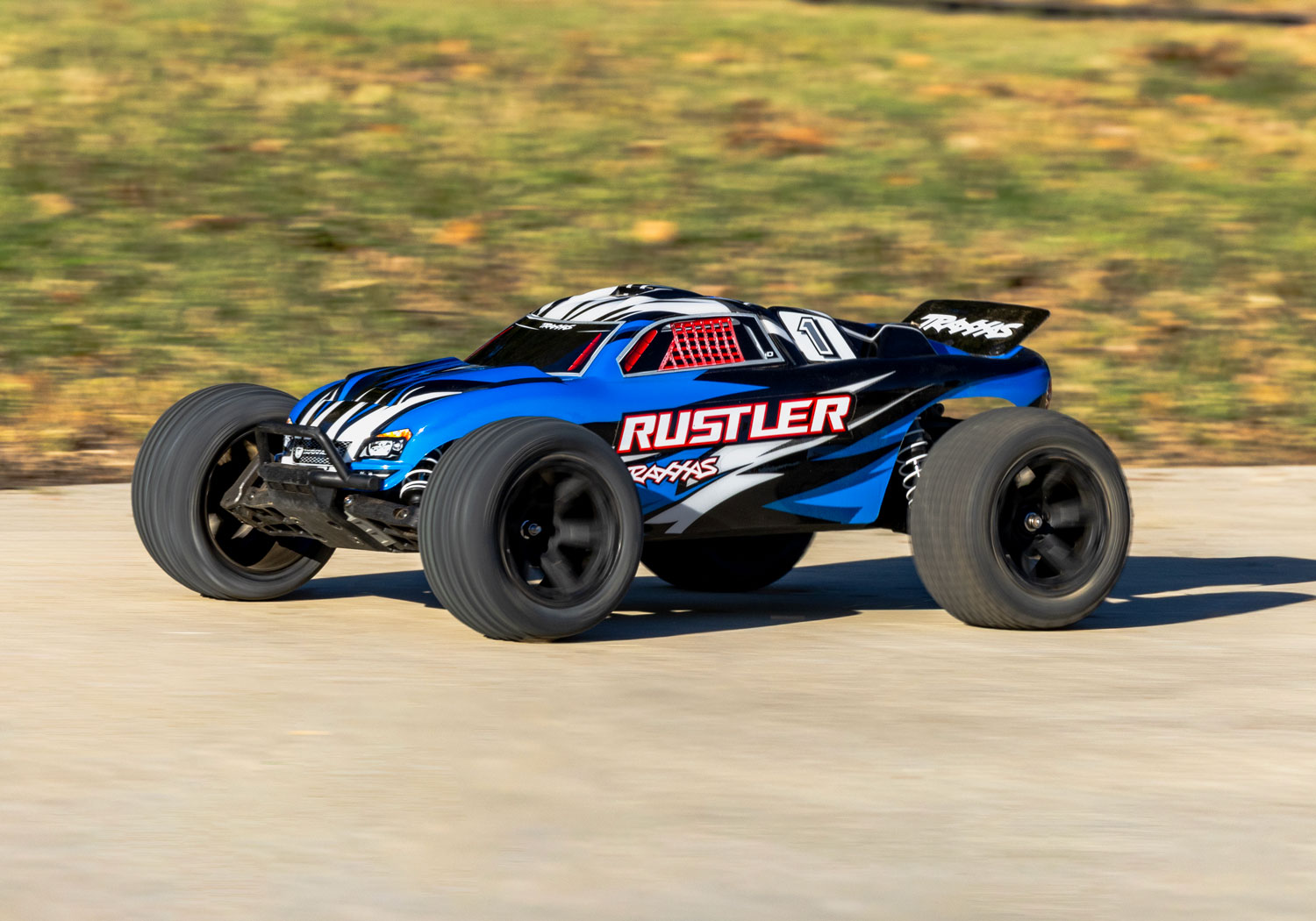 Traxxas Rustler 1/10 2WD Stadium-Truck BlauX RTR HD/Clipless mit Akku & USB-Lader 37254-8 - Abbildung 9