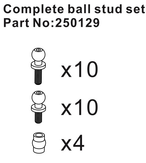 Hobby Plus Complete Ball Stud Set 250129