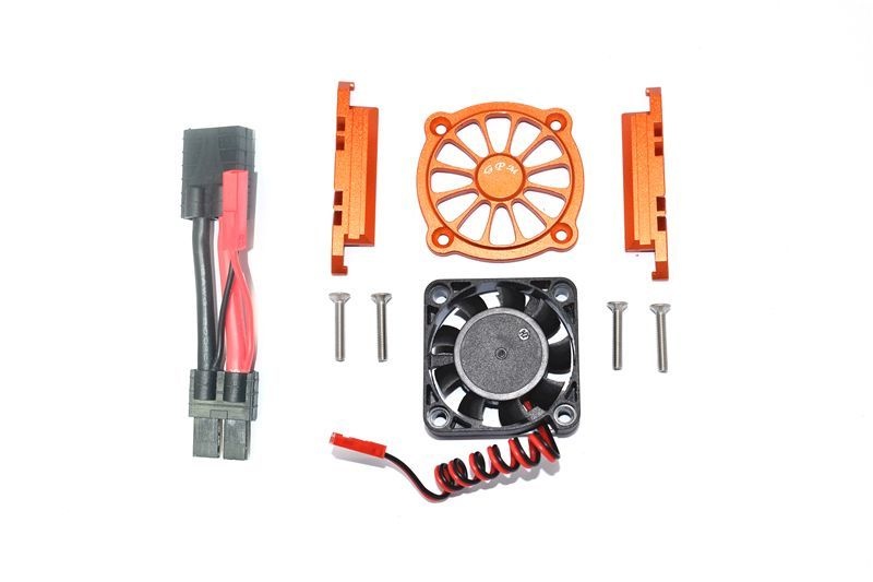 GPM Alu Motorkühlkörper mit Ventilator orange Traxxas MAXX
