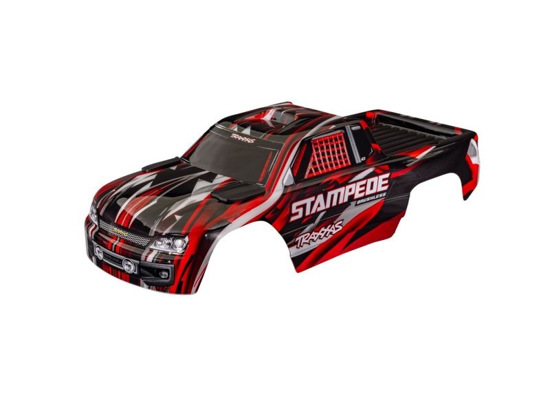 Traxxas Karosserie Stampede & VXL rot clipless mit Aufkleber  3620-RED