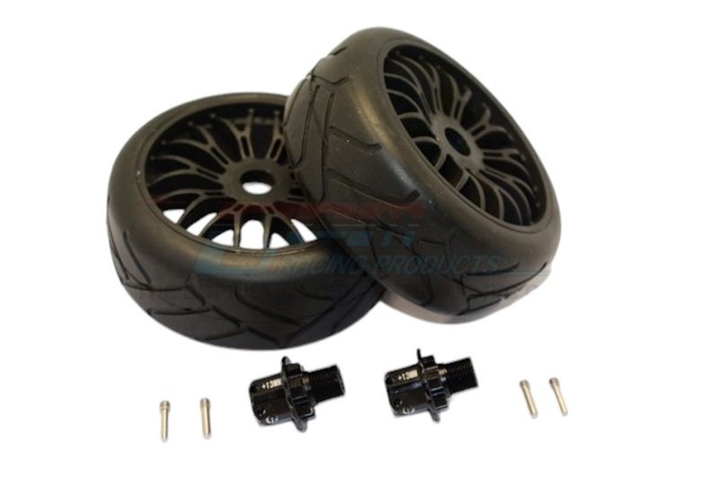 GPM Alu-Sechskantadapter 13mm + Gummireifen auf Felgen ARRMA TYPHON, SENTON ARR88910/2BK