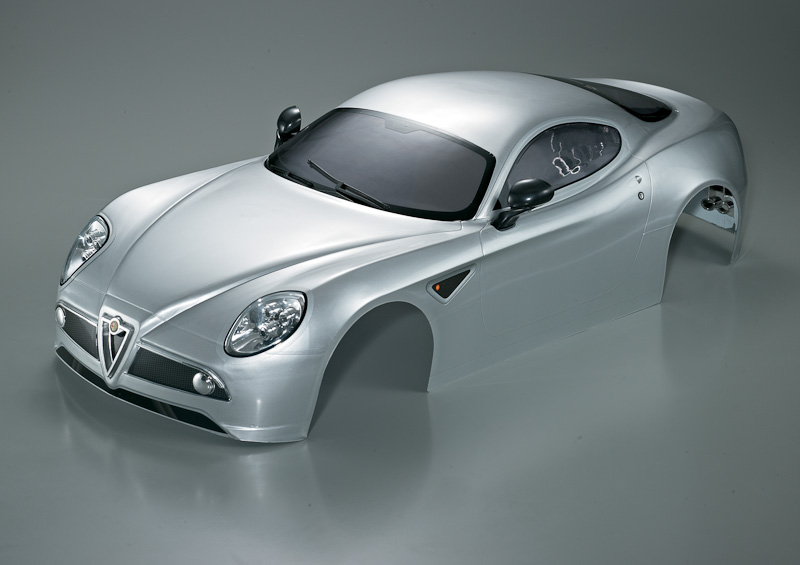 KB48094 Alfa Romeo 8C Karosserie für 1/7 Metallic Silber RTU