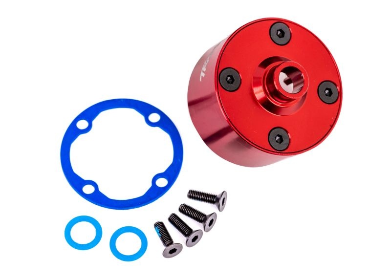 Traxxas Diff-Gehäuse Alu rot eloxiert +KT 9581R