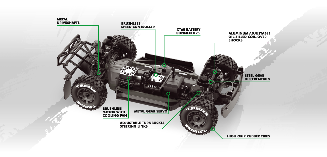 Maverick QByte SC Flux 1/12 Brushless Short Course Truck Grün MV151202 - Abbildung 5