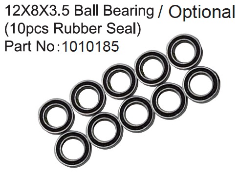 Hobby Plus 12X8X3.5 Ball Bearing ( 10pcs Rubber Seal ) 240367