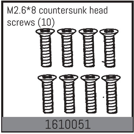 Absima M2.6*8 countersunk head screws (10 Pcs.) 1610051