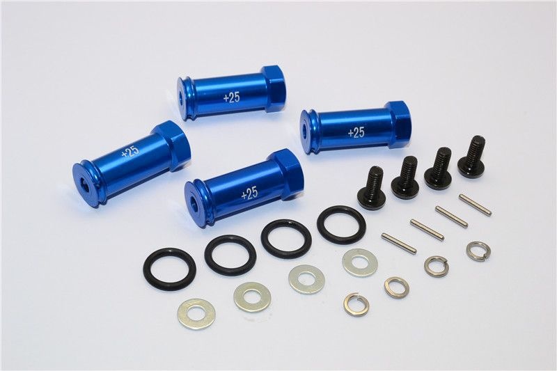 GPM Alu Hex Adapter eloxiert +25mm blau Traxxas 1/16 E-Revo