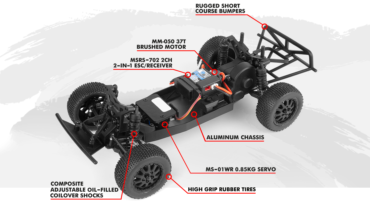 Maverick Microbe 1/24 4WD Mini Short Course Truck Rot 151501 - Abbildung 6