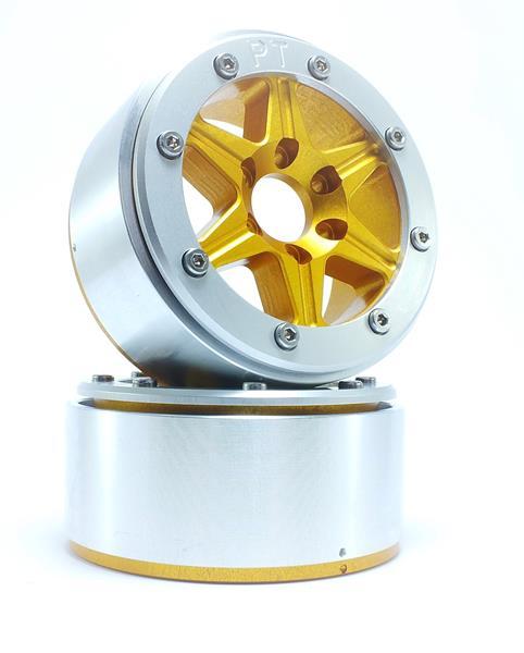 Metsafil Beadlock Wheels SIXSTAR gold/silber 1.9 (2 St.) ohne Radnabe MT5010GOS