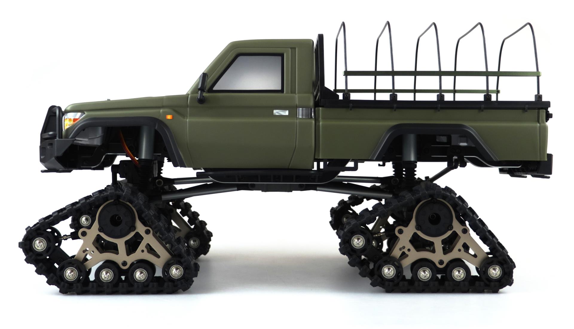 Amewi AMXRock RCX10BTS Scale Crawler Pick-Up 1:10, RTR Militär grün 22462
