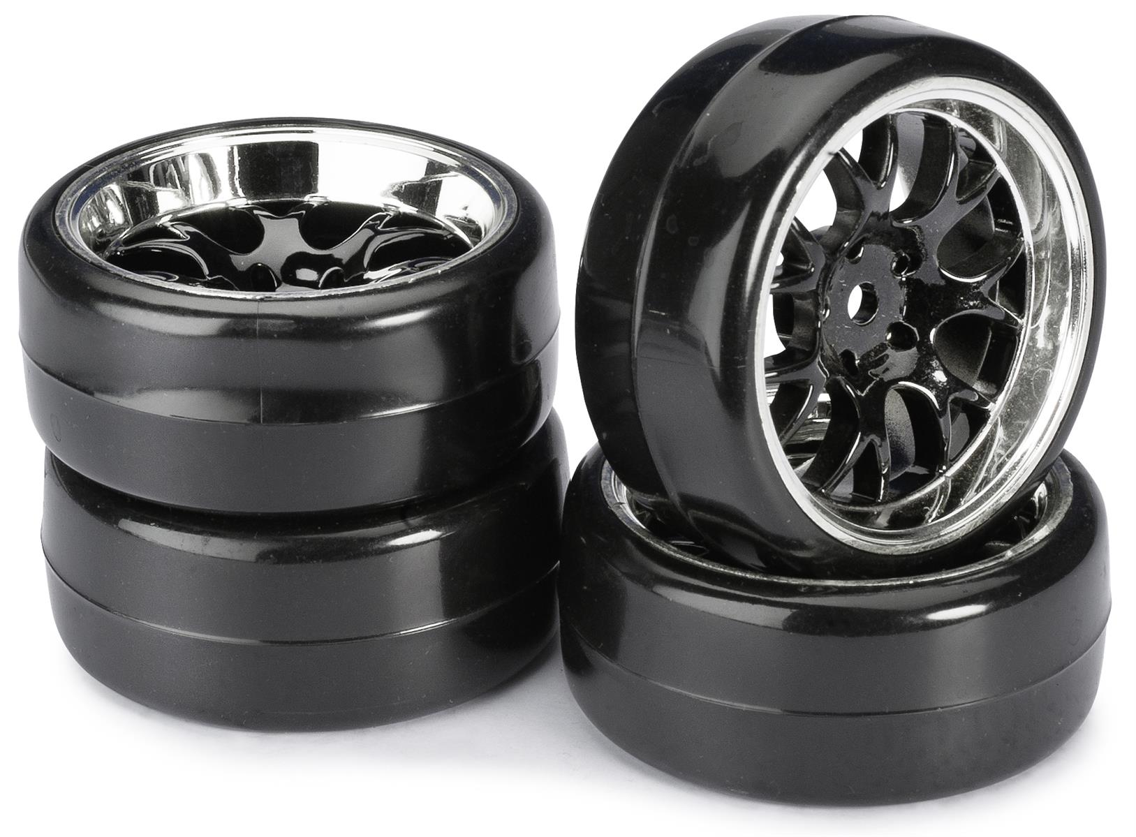 Absima Räderset Drift LP " Wabe / Profil B" schwarz/chrom 1:10 (4 St.) 2510041