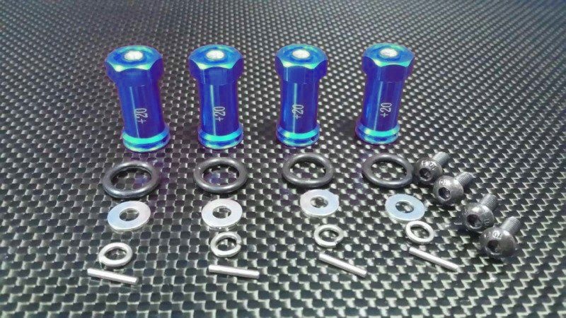 GPM Alu Hex Adapter eloxiert +20mm blau Traxxas 1/16 E-Revo - Abbildung 1