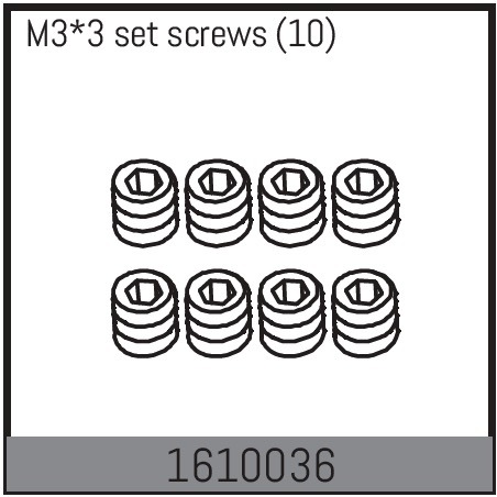 Absima M3*3 set screws (10 Pcs.) 1610036