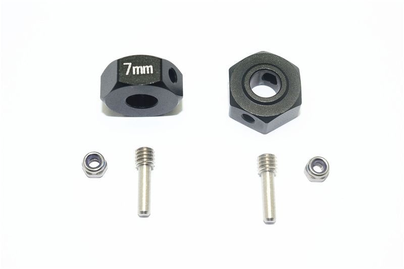 GPM Alu Hex Adapters 12x7mm schwarz (2 Stk.) ARRMA Granite, Big Rock, Senton MAG010/7MMBK