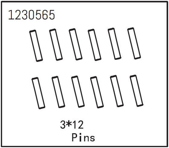 Absima Pins 3*12 (12 St.) 1230565