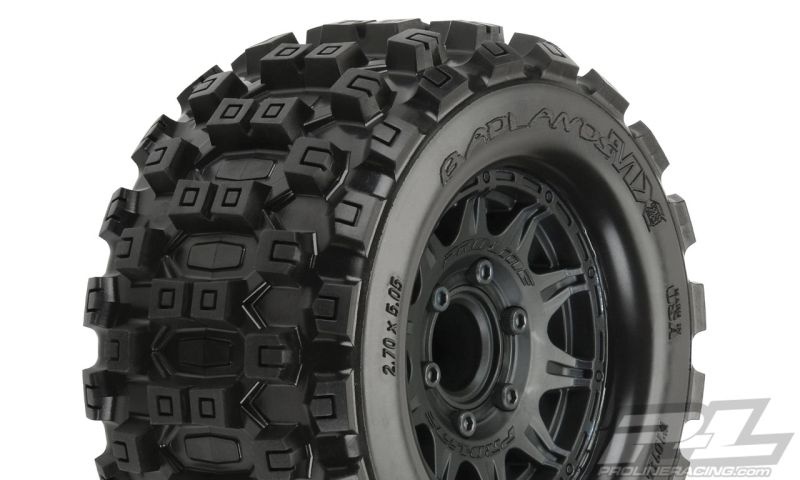 Pro-Line Badlands MX28 All Terrain Truck Reifen v/h (2) 2.8 TRX Style Bead auf Raid 6x30 Felge schwarz 4x4 v/h 10125-10