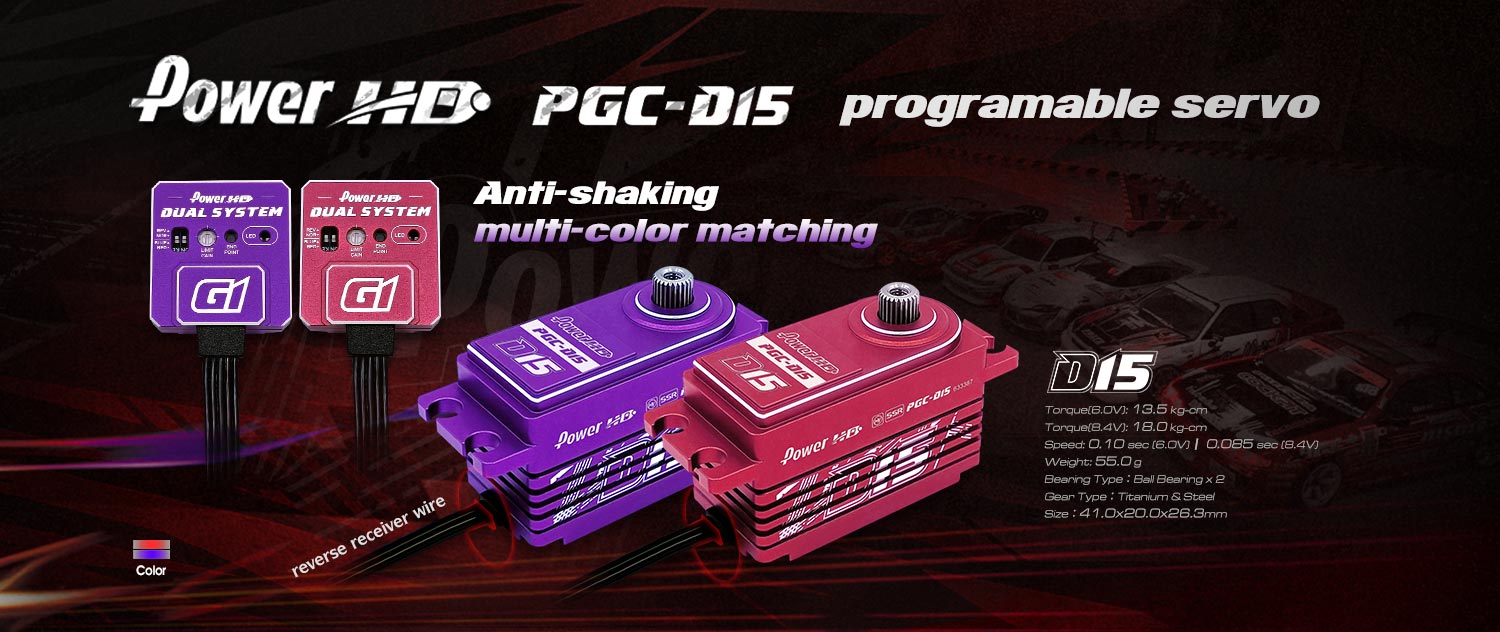 Power HD D15 Red  Low Profile Servo Alu Case  (18.0Kg/0.085S) HD-D15R