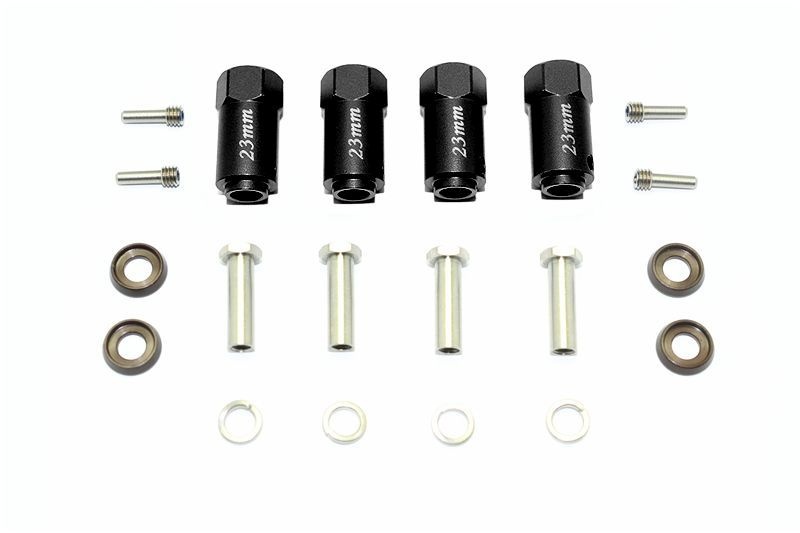 GPM Alu Hex Adapter 23mm schwarz (4 Stk.) Traxxas TRX 4 & 6
