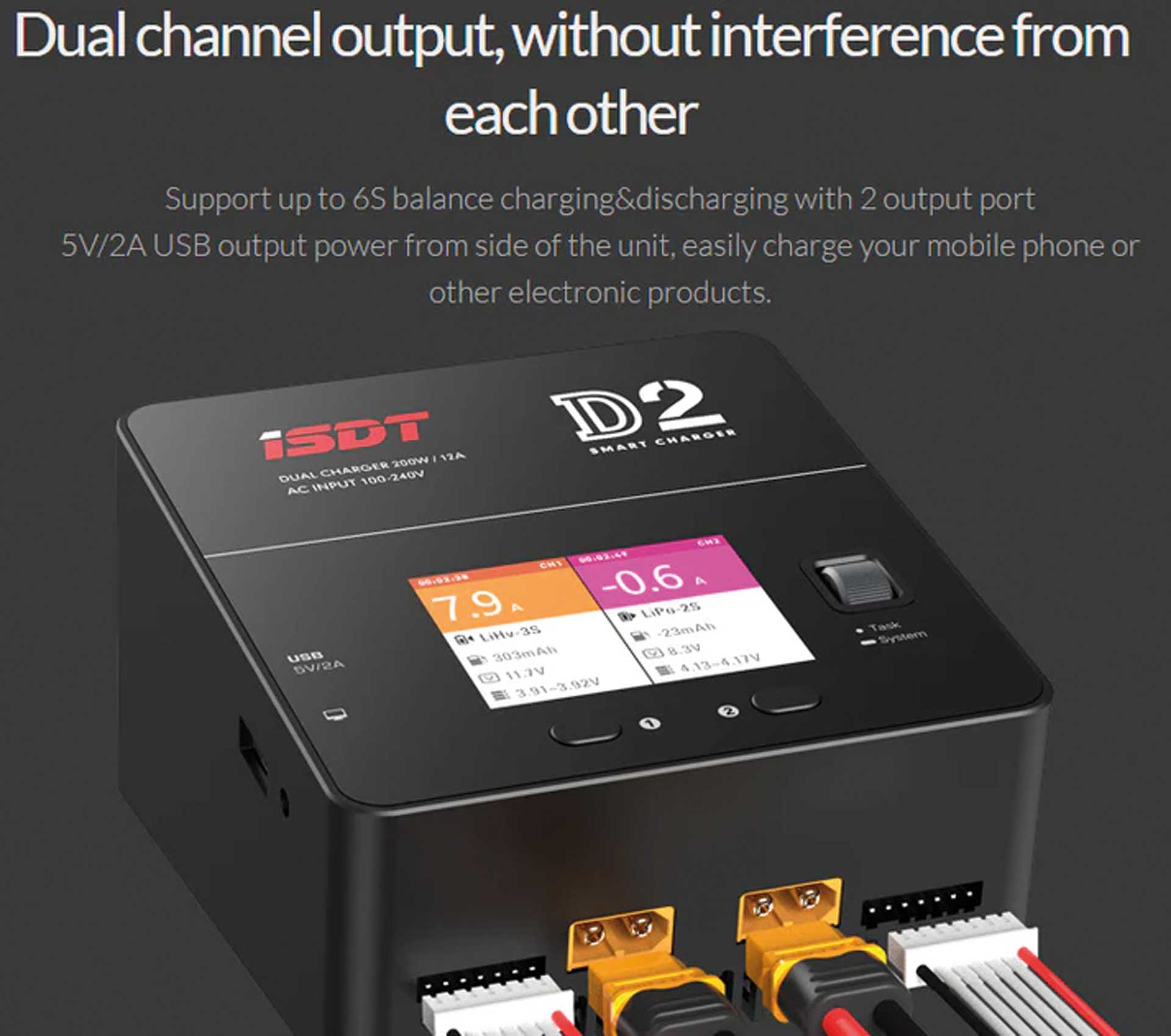 ISDT D2 Mark 2 Dual 200W 12A AC Ladegerät D2MK2