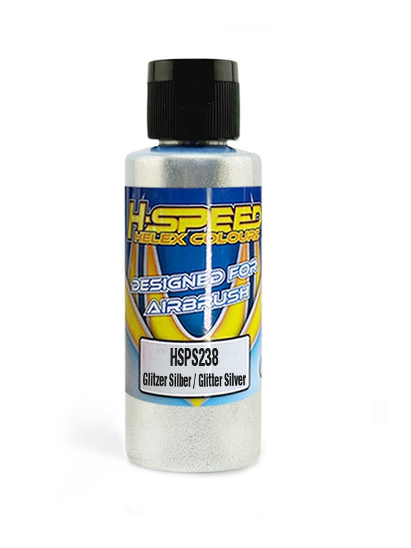H-SPEED Lexan Airbrush Farbe 60 ml Glitzer Silber / Glitter Silver HSPS238