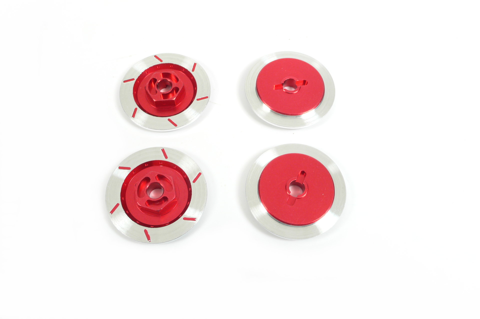 Aluminium Radmitnehmer 12mm sechskant mit Bremsscheiben Rot Hex Adapter
