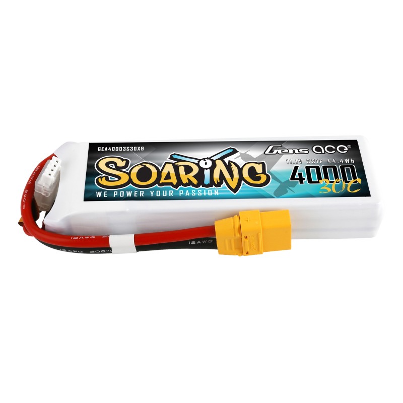 Gens ace Soaring LiPo 3S 11.1V-4000-30C (XT90) 136x42.5x22.5mm 290g GE1-4000S-3X9
