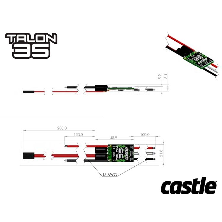 Castle Talon 35 - 25V 35A 5A-BEC ESC 010-0122-00