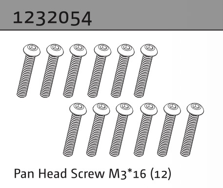 Absima Linsenkopfschraube M3*16 (10) 1232054