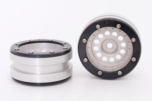 Metsafil Beadlock Wheels PT-Bullet Silber/Schwarz 1.9 (2 St.)  MT0020SB