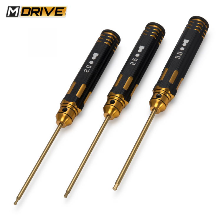 M-DRIVE Pro TiN Innensechskant Kugelkopf Set 2, 2.5 & 3mm MD23000