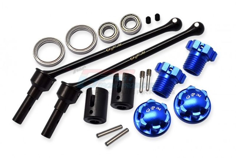 GPM Antriebswellen WIDE mit Radmitnehmer & Muttern blau TRX MAXX (1 Paar v/h) TXMW110F/RSB