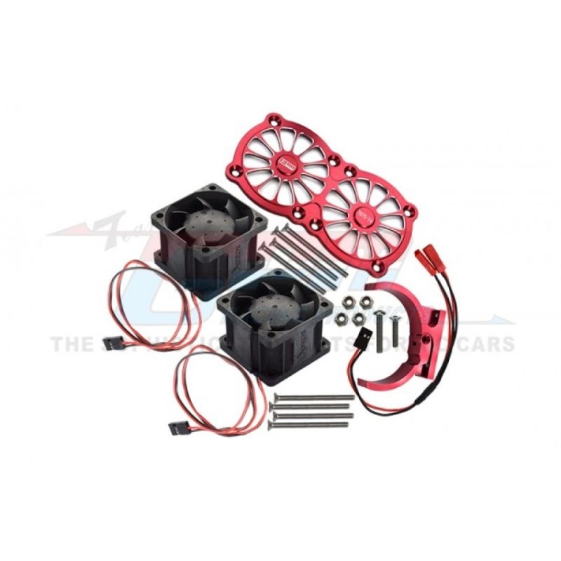 GPM Aluminium Motorkühlkörper mit Dual-Ventilator rot ARRMA Kraton, Outcast 8s & TRX XMAXX / XO-1 MAKX018FANBR