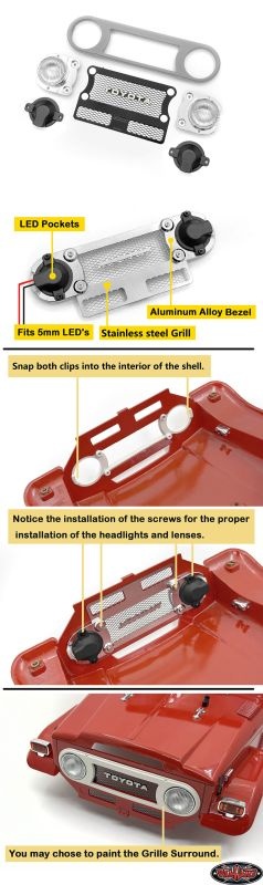 RC4WD Detailed 40 Grille for Cruiser Body (Unfinished) VVV-C1494
